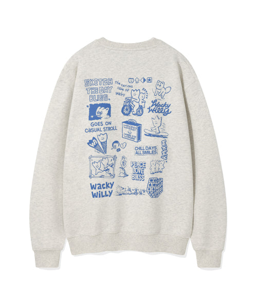 Backprinted lettering sweatshirt light gray