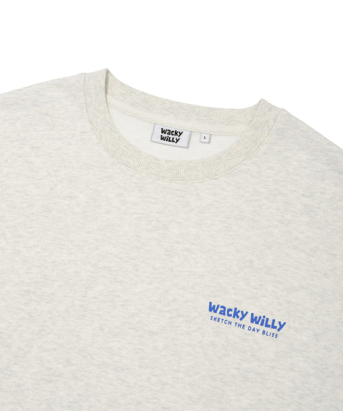 Backprinted lettering sweatshirt light gray