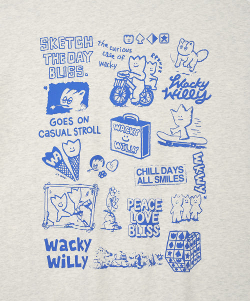 Backprinted lettering sweatshirt light gray
