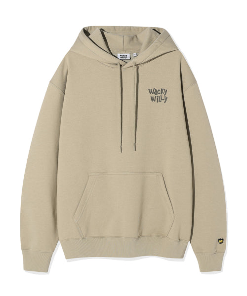 Sketch Graphic Hood Sweat Khaki