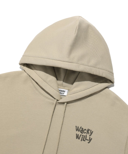 Sketch Graphic Hood Sweat Khaki