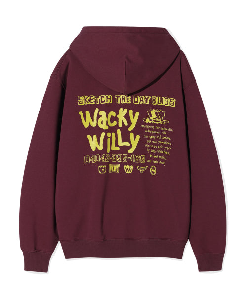 Sketch Graphic Hooded Sweatshirt Burgundy