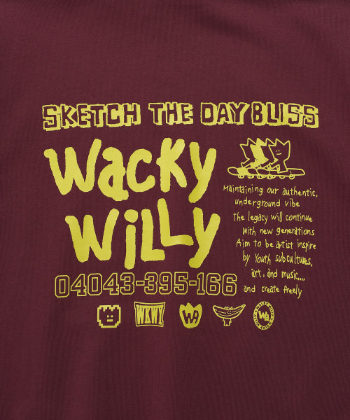 Sketch Graphic Hooded Sweatshirt Burgundy