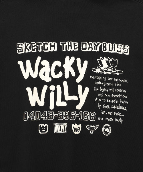 Sketch Graphic Hood Sweat Black