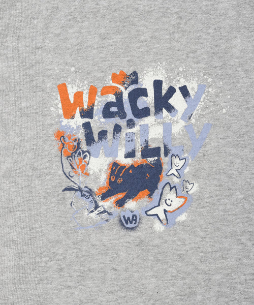 Spray Graphic Hoodie Zip-Up Gray