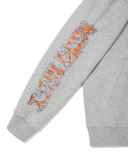 Spray Graphic Hoodie Zip-Up Gray