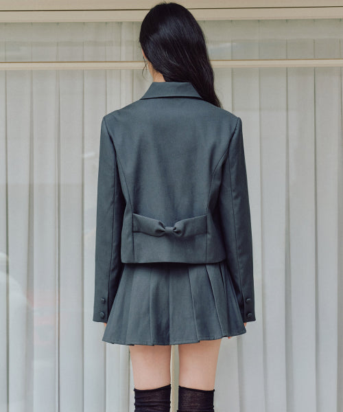 Darlene Ribbon Short Jacket [CHARCOAL]