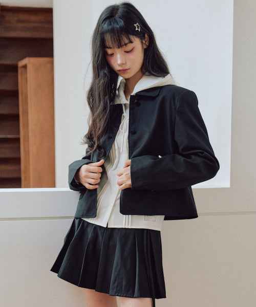 Darlene Ribbon Short Jacket [BLACK]