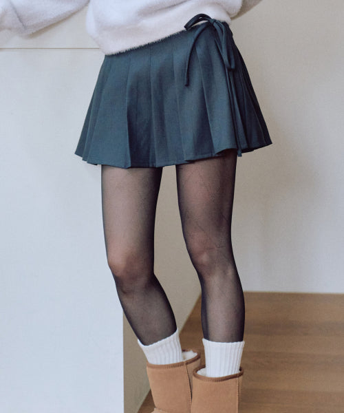 Darlene Classic Pleated Skirt Pants [CHARCOAL]