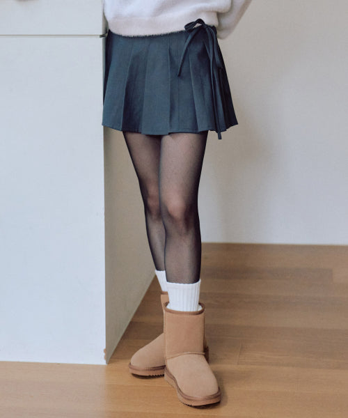 Darlene Classic Pleated Skirt Pants [CHARCOAL]