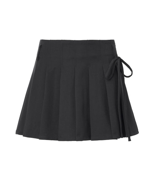 Darlene Classic Pleated Skirt Pants [CHARCOAL]