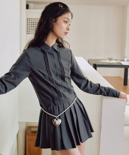 Bailey Linkle Free Shirt Dress [CHARCOAL]