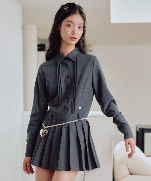 Bailey Linkle Free Shirt Dress [CHARCOAL]