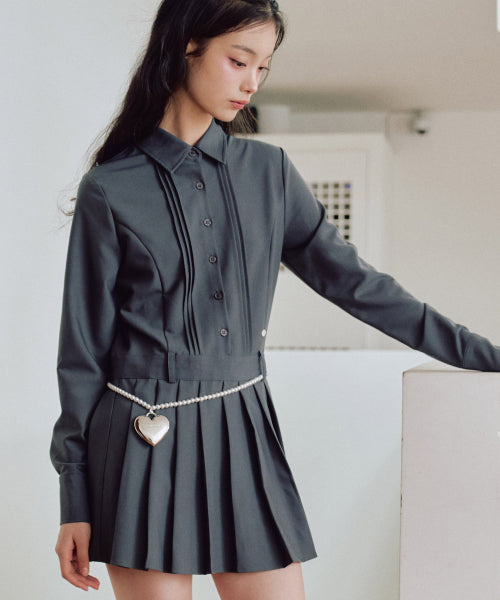 Bailey Linkle Free Shirt Dress [CHARCOAL]