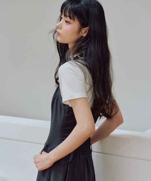 Darlene Bustier Pleats Mini Dress [CHARCOAL]