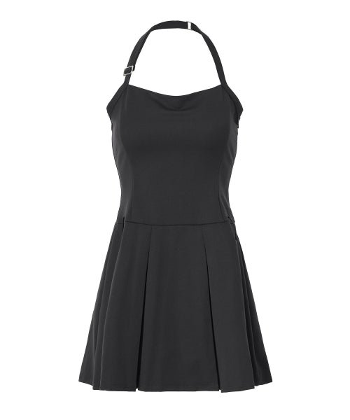 Darlene Bustier Pleats Mini Dress [CHARCOAL]