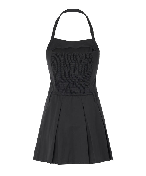 Darlene Bustier Pleats Mini Dress [CHARCOAL]
