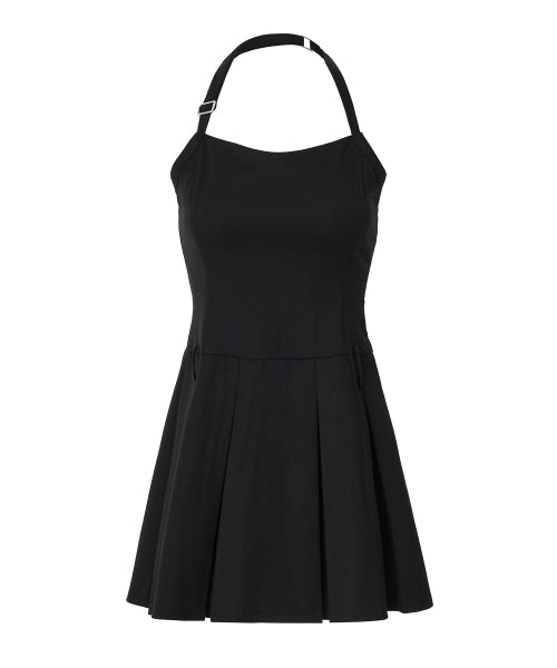 Darlene Bustier Pleats Mini Dress [BLACK]