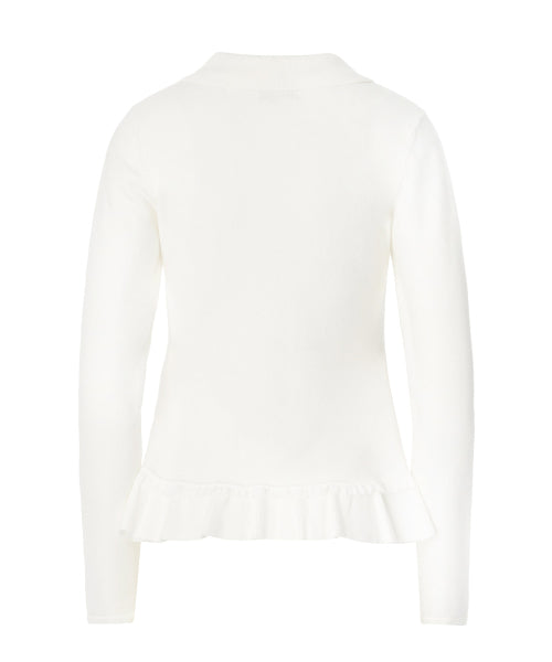 Ash Collar knit cardigan [WHITE]