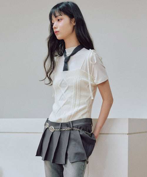 Luca Pleats Bustier [WHITE]