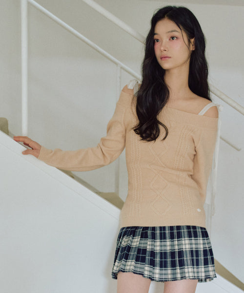 Rudy Off-Shoulder Knit [CARAMEL]