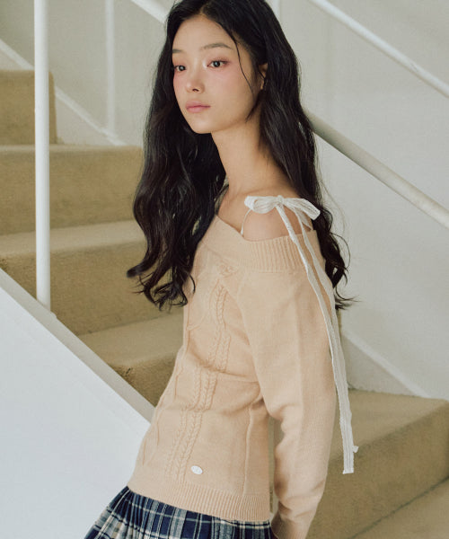 Rudy Off-Shoulder Knit [CARAMEL]