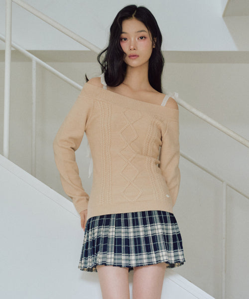 Rudy Off-Shoulder Knit [CARAMEL]
