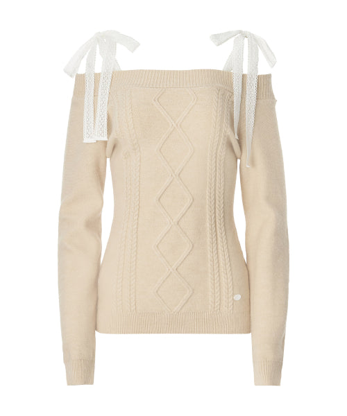 Rudy Off-Shoulder Knit [CARAMEL]