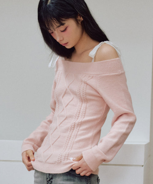 Rudy Off-Shoulder Knit [PINK]