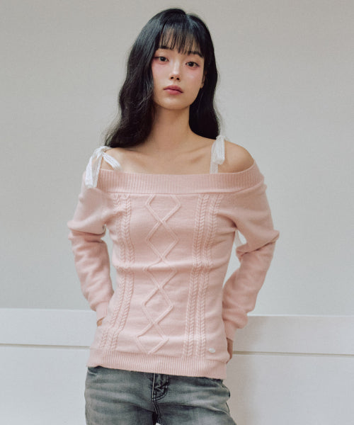 Rudy Off-Shoulder Knit [PINK]