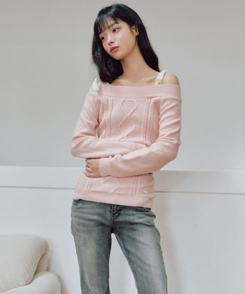 Rudy Off-Shoulder Knit [PINK]