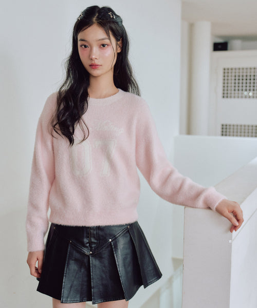 07 Graphic Hairy Sweatshirt [PINK]