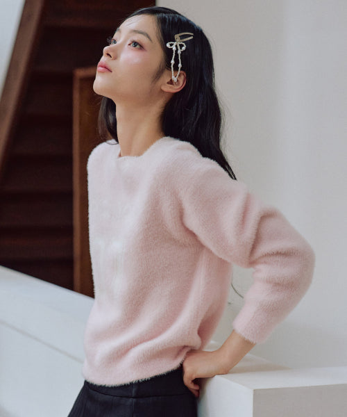 07 Graphic Hairy Sweatshirt [PINK]