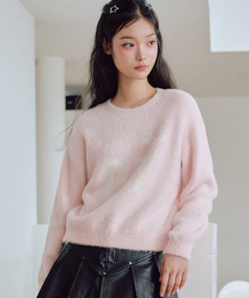 07 Graphic Hairy Sweatshirt [PINK]
