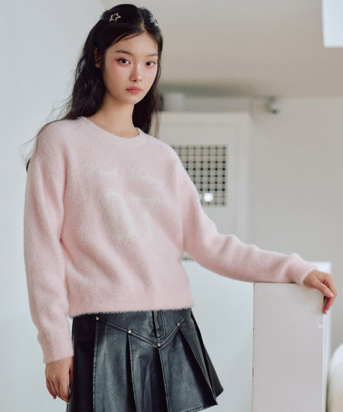 07 Graphic Hairy Sweatshirt [PINK]