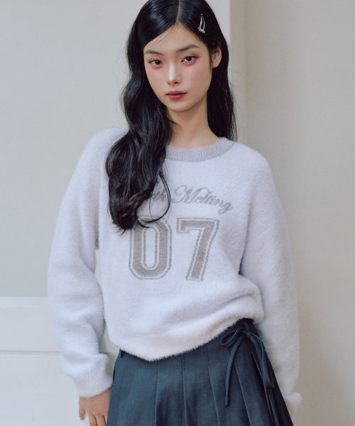 07 Graphic Hairy Sweatshirt [LIGHT GREY]