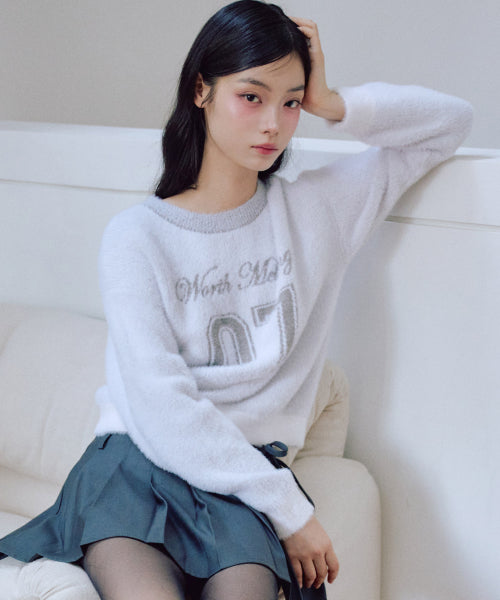 07 Graphic Hairy Sweatshirt [LIGHT GREY]