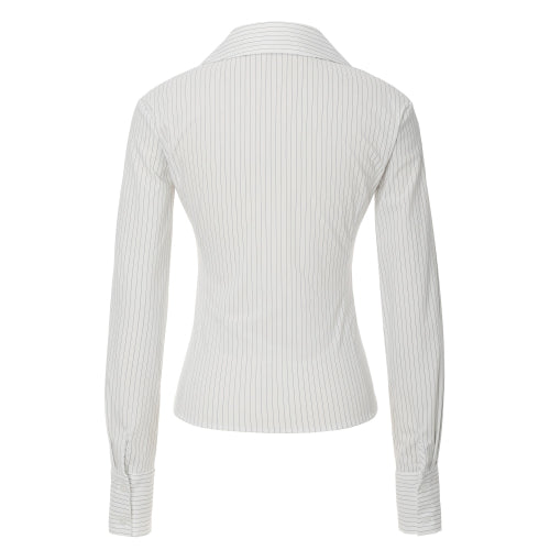 Stripe Zip-up Shirts (white)