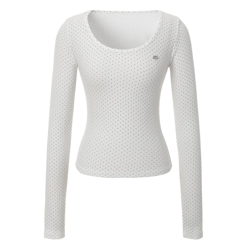 Dot U-neck T-shirt (ivory)