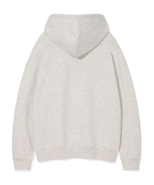 Women's Checkered Applique Oversized Fit Hoodie Oatmeal