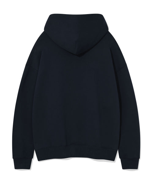 Women's Checkered Applique Oversized Fit Hoodie Navy