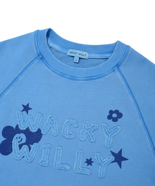 Women's Pigment Applique Sweatshirt Blue
