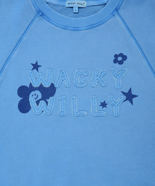 Women's Pigment Applique Sweatshirt Blue