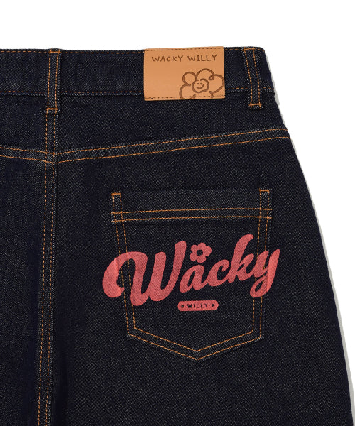 Women's Semi-Wide Denim Pants Indigo