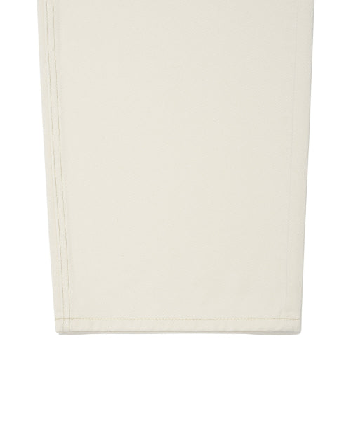 Women's Semi-Wide Denim Pants Cream