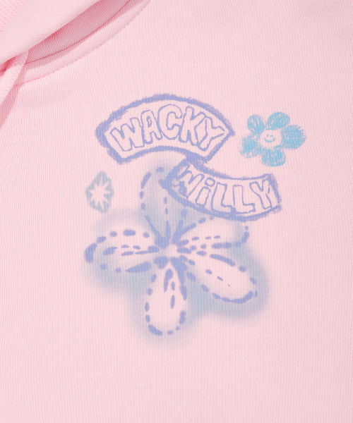 Women's Flower Graphic Hooded Zip-Up Pink