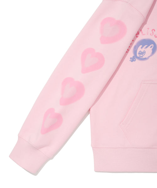 Women's Flower Graphic Hooded Zip-Up Pink