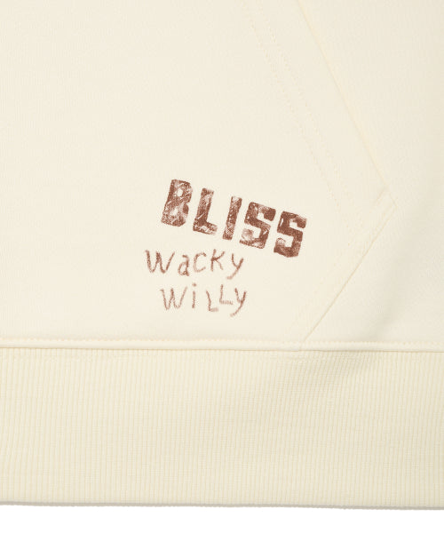 Women's Flower Graphic Hooded Zip-Up Cream