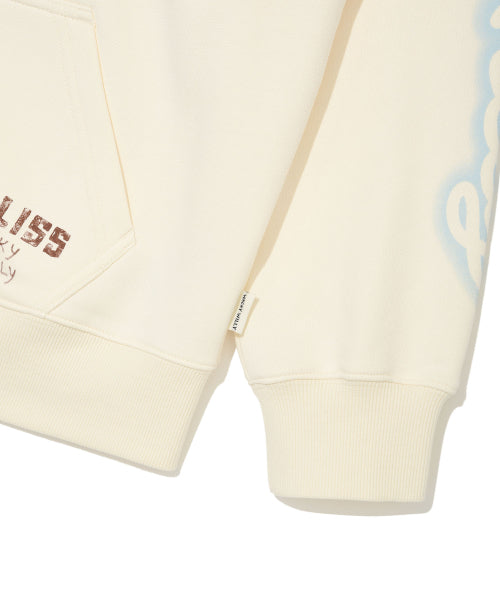 Women's Flower Graphic Hooded Zip-Up Cream