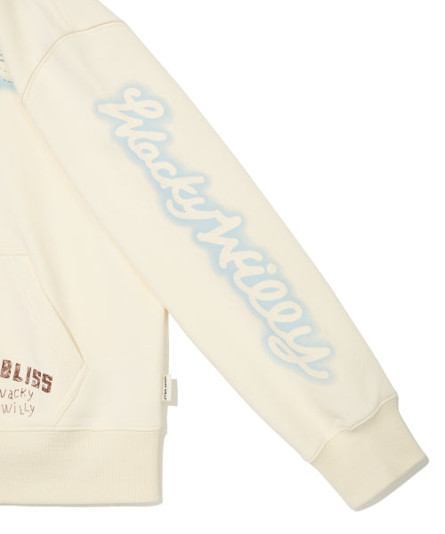 Women's Flower Graphic Hooded Zip-Up Cream